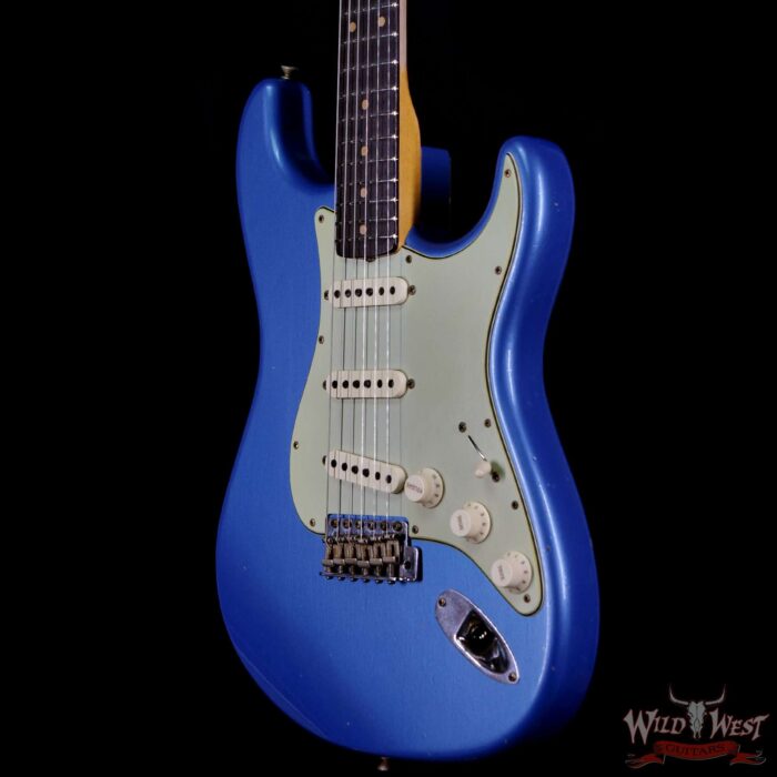 Fender Custom Shop Limited Edition 1960 Stratocaster Dark Rosewood Slab Board Hand-Wound Pickups Journeyman Relic Lake Placid Blue - Image 2