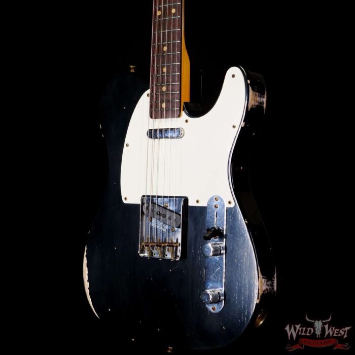 Fender Custom Shop 1960 Telecaster Hand-Wound Pickups AAA Rosewood Slab Board Relic Aged Black - Image 2