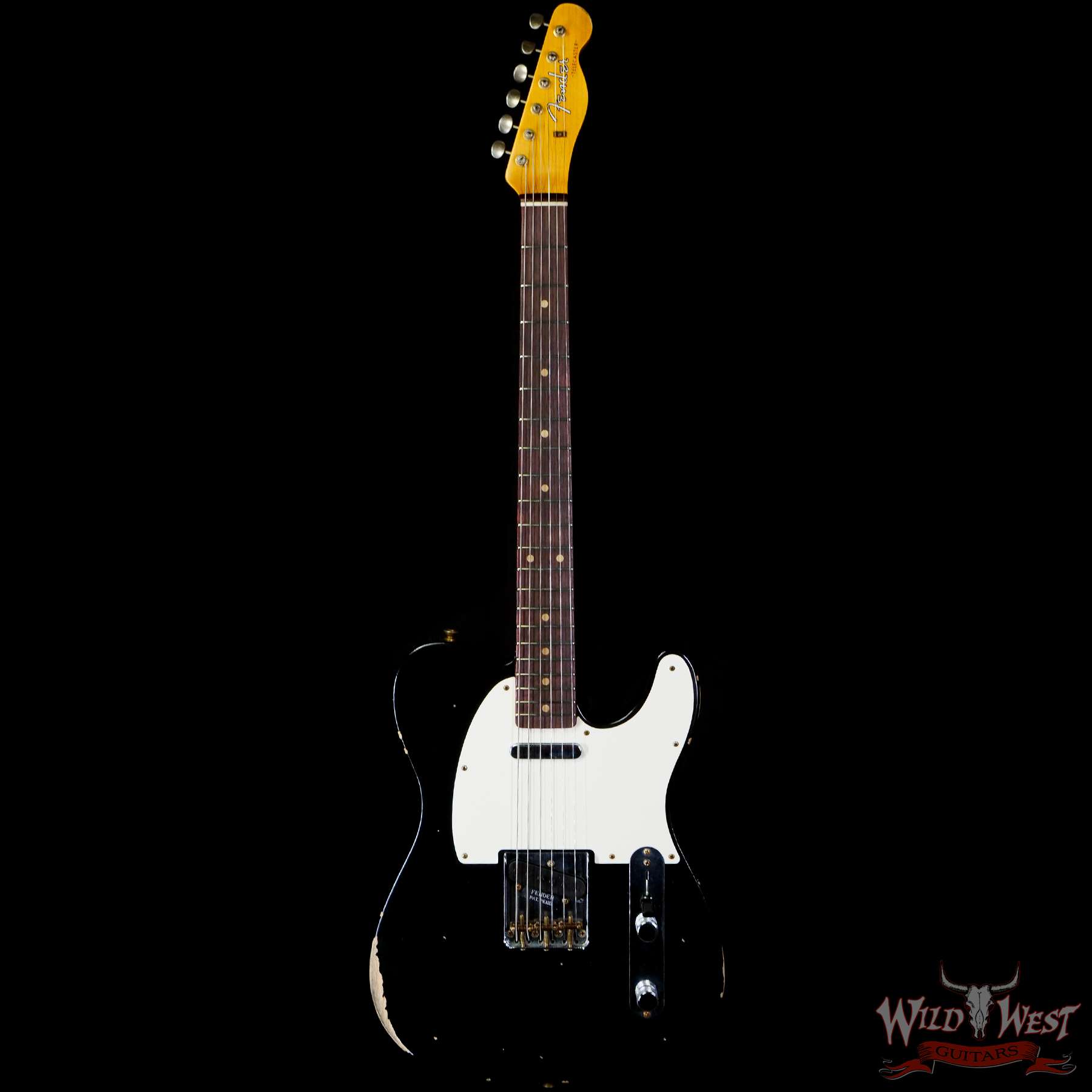 fendercs-1960tele-blk-cz563058-c1__wwg.jpg Fender Custom Shop 1960 Telecaster Hand-Wound Pickups AAA Rosewood Slab Board Relic Aged Black - Image 3