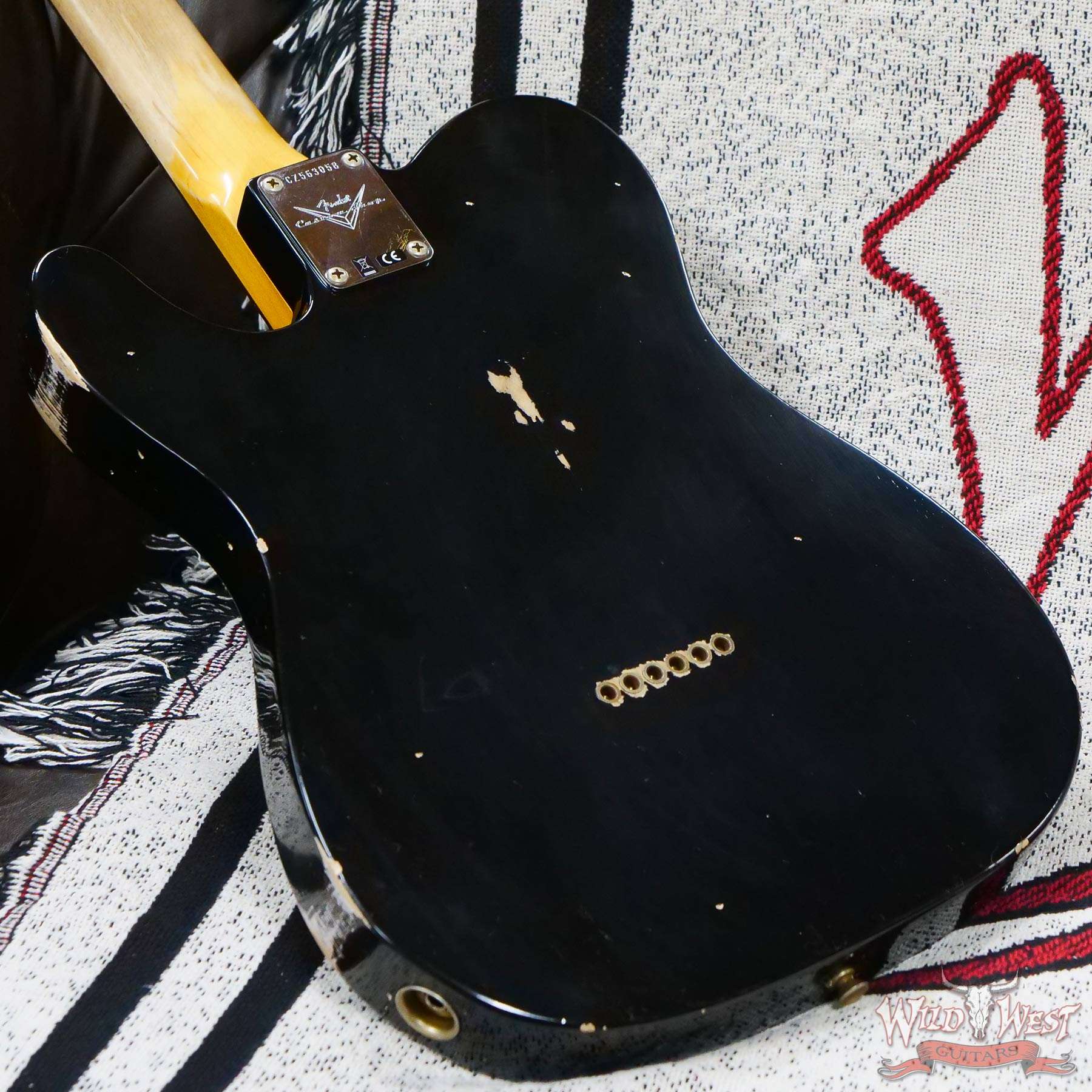 fendercs-1960tele-blk-cz563058-d6__wwg.jpg Fender Custom Shop 1960 Telecaster Hand-Wound Pickups AAA Rosewood Slab Board Relic Aged Black - Image 11