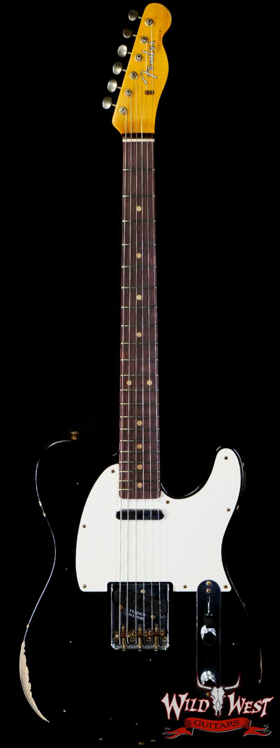 fendercs-1960tele-blk-cz563058-main__wwg_large.jpg Fender Custom Shop 1960 Telecaster Hand-Wound Pickups AAA Rosewood Slab Board Relic Aged Black - Image 1