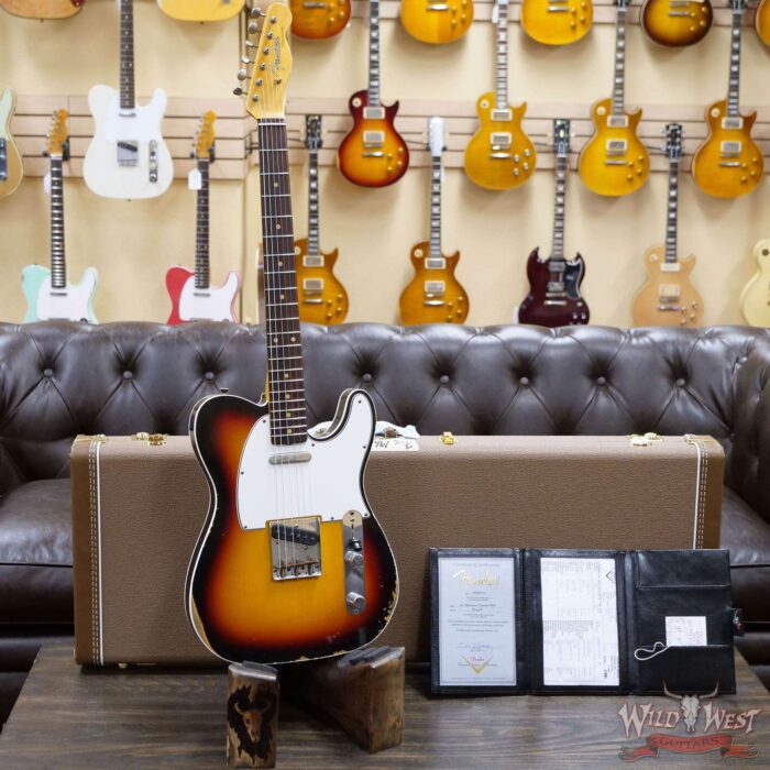 Fender Custom Shop 1960 Telecaster Custom Relic Quater-Sawn Maple AAA Rosewood Fingerboard 3 Tone Sunburst - Image 6