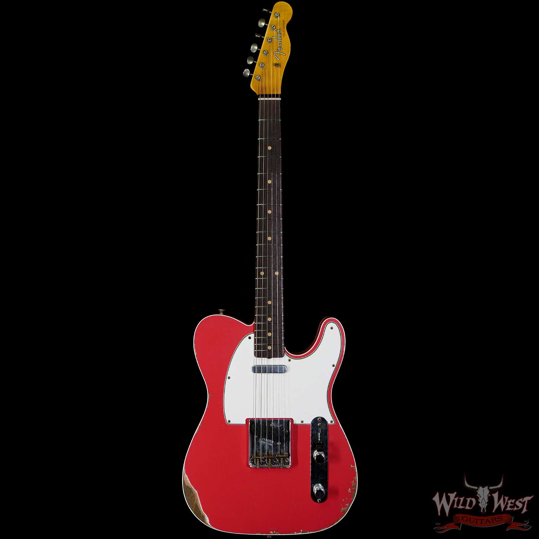 fendercs-1960telecstrelic-frd-r105131-f__wwg.jpg Fender Custom Shop 1960 Telecaster Custom Relic Quater-Sawn Maple AAA Rosewood Fingerboard Fiesta Red - Image 3