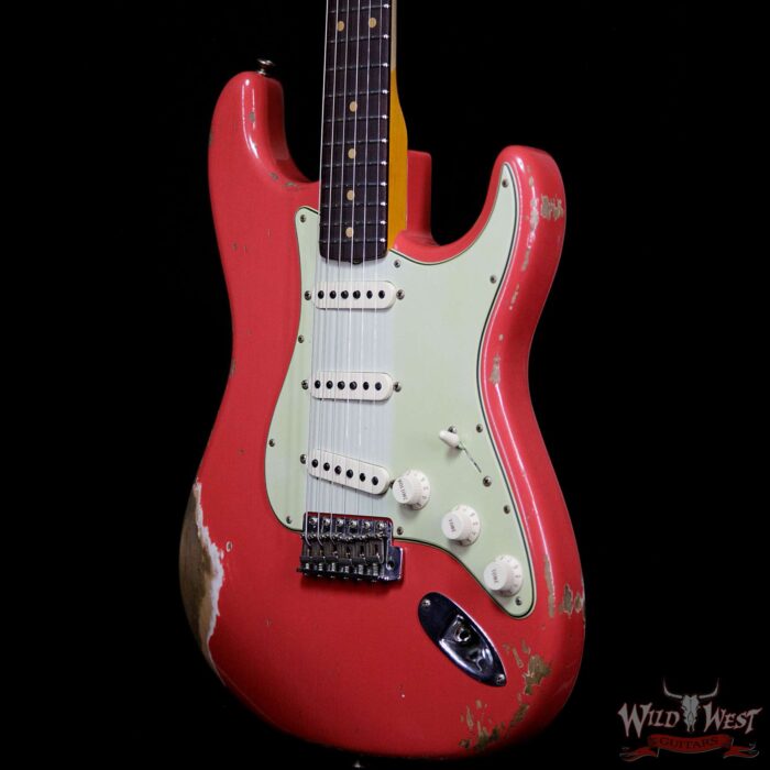 Fender Custom Shop 1961 Stratocaster Heavy Relic AAA Rosewood Slab Fingerboard Fiesta Red - Image 2