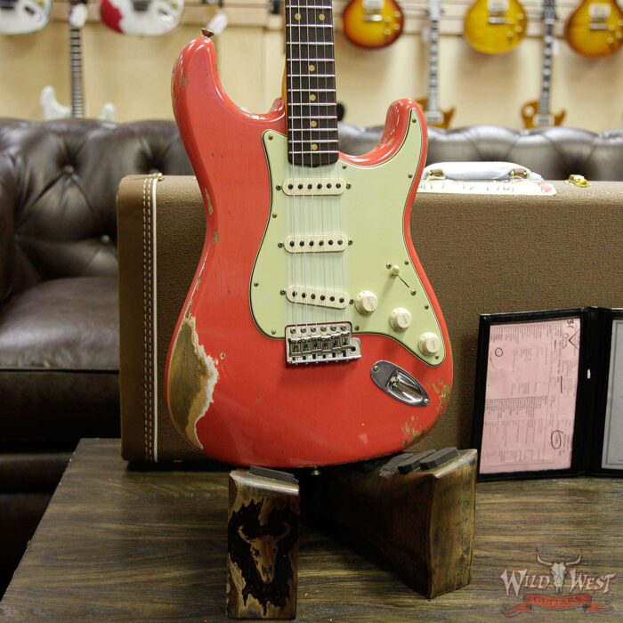 Fender Custom Shop 1961 Stratocaster Heavy Relic AAA Rosewood Slab Fingerboard Fiesta Red - Image 12