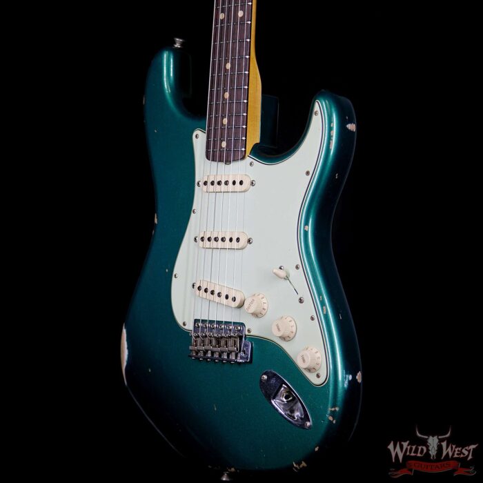 Fender Custom Shop 1961 Stratocaster Relic Slab Rosewood Fingerboard British Racing Green - Image 2