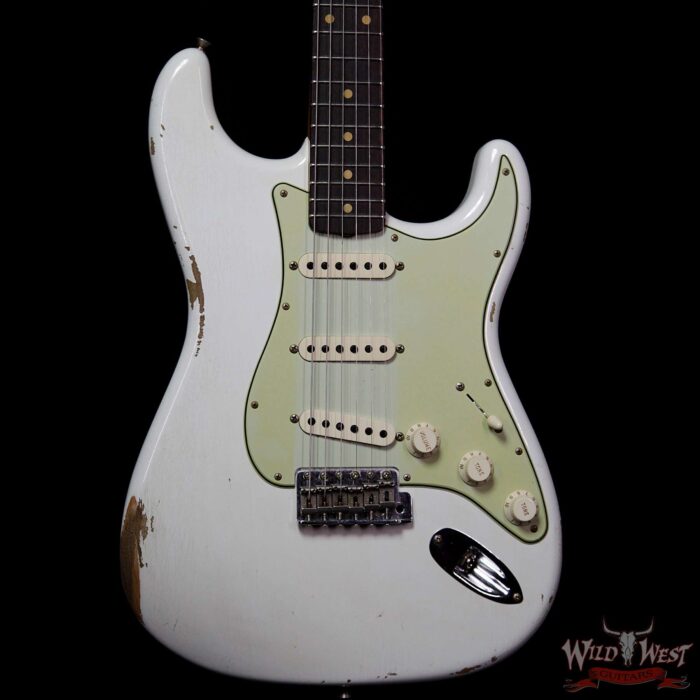 Fender Custom Shop 1961 Stratocaster Relic with AAA Rosewood Slab Fingerboard Olympic White - Image 3
