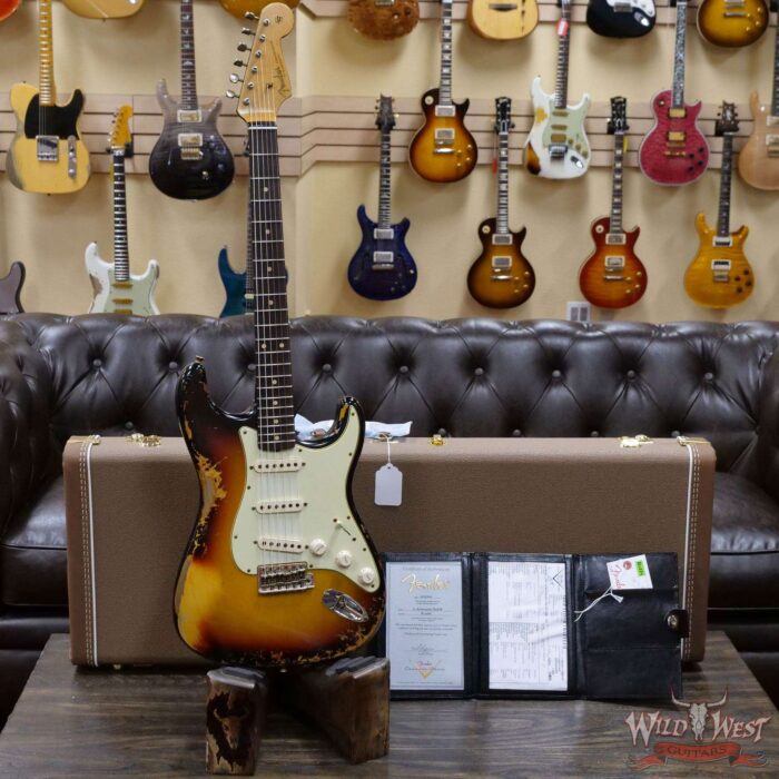 Fender Custom Shop 1961 Stratocaster Hand-Wound Pickups Matching Color Neck Heavy Relic 3 Tone Sunburst - Image 6