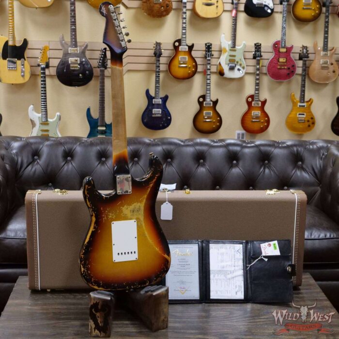 Fender Custom Shop 1961 Stratocaster Hand-Wound Pickups Matching Color Neck Heavy Relic 3 Tone Sunburst - Image 9