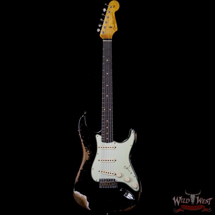 Fender Custom Shop 1961 Stratocaster Heavy Relic AAA Rosewood Fingerboard Black - Image 4