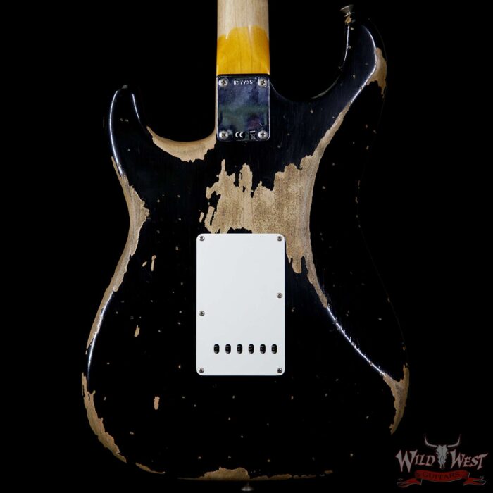 Fender Custom Shop 1961 Stratocaster Heavy Relic AAA Rosewood Fingerboard Black - Image 6