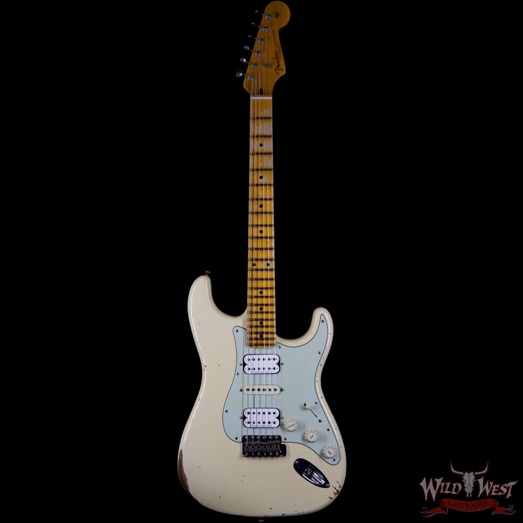 fendercs-1961strathshrelic-avw-r95080-f__wwg.jpg Fender Custom Shop 1961 Stratocaster Relic HSH Maple Neck Aged Vintage White - Image 5