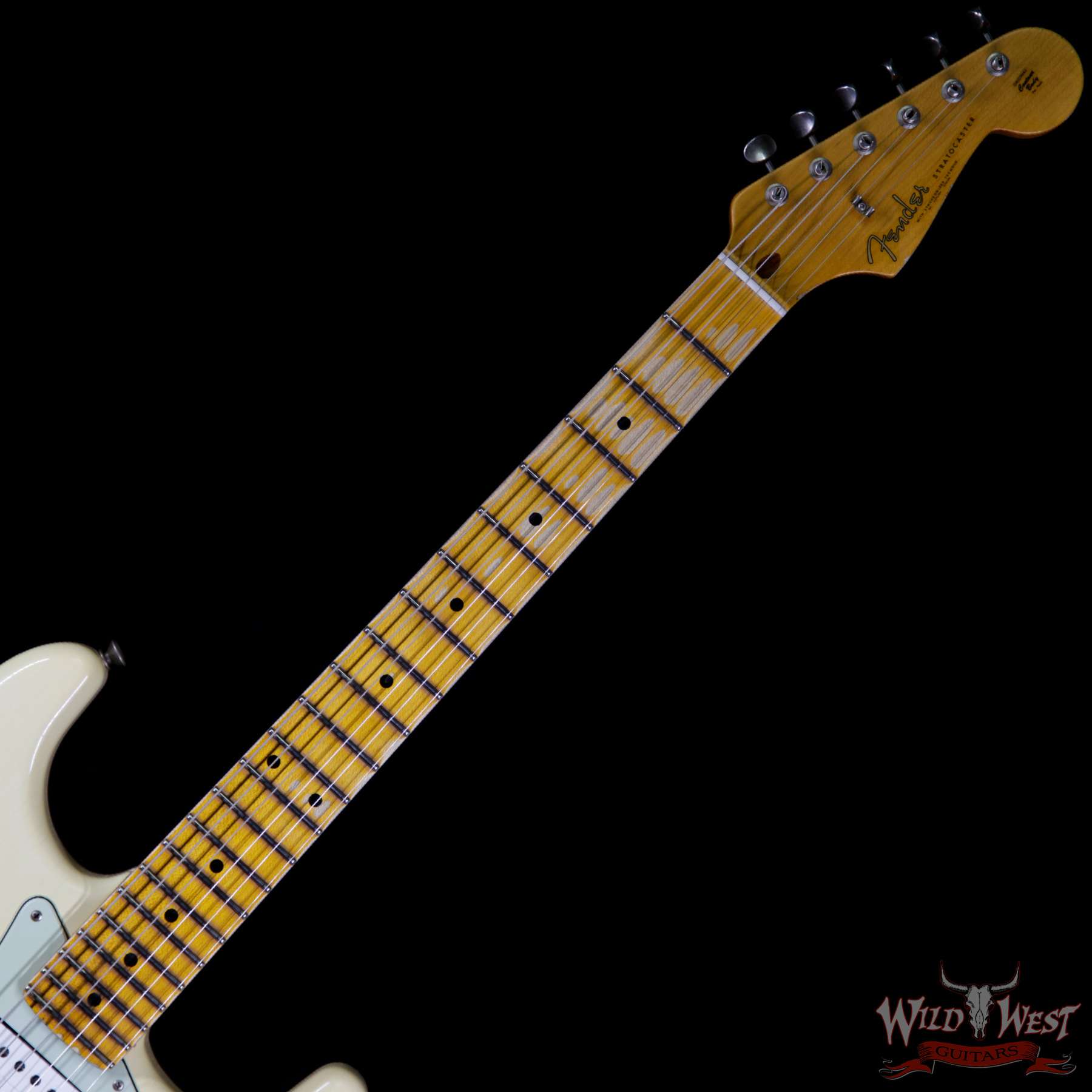 fendercs-1961strathshrelic-avw-r95080-nf__wwg.jpg Fender Custom Shop 1961 Stratocaster Relic HSH Maple Neck Aged Vintage White - Image 8