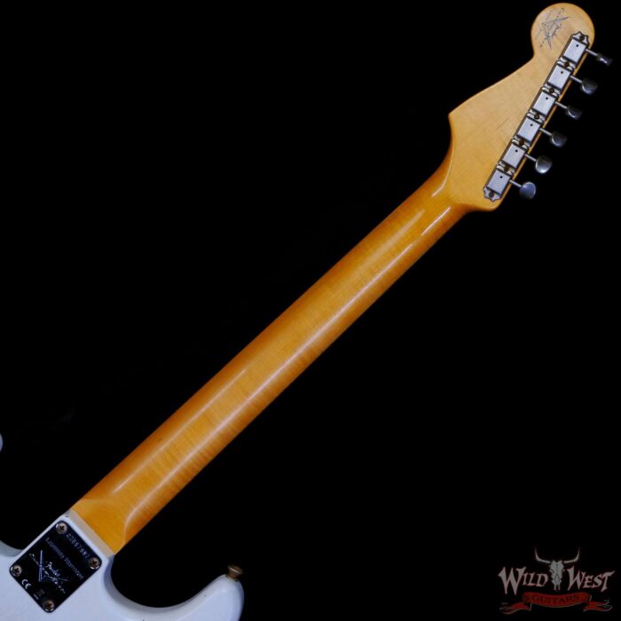 Fender Custom Shop Limited Edition 1961 Stratocaster Hardtail Hand-Wound Pickups AAA Dark Rosewood Slab Board Relic Aged Olympic White - Image 5