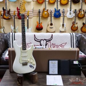 Fender Custom Shop Limited Edition 1961 Stratocaster Hardtail Hand-Wound Pickups AAA Dark Rosewood Slab Board Relic Aged Olympic White - Image 6