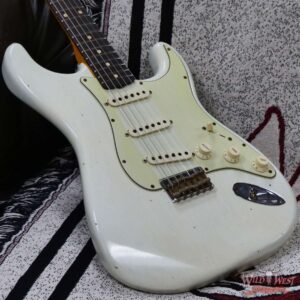Fender Custom Shop Limited Edition 1961 Stratocaster Hardtail Hand-Wound Pickups AAA Dark Rosewood Slab Board Relic Aged Olympic White - Image 8