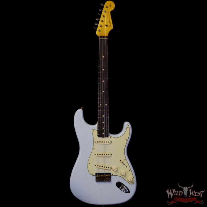 Fender Custom Shop Limited Edition 1961 Stratocaster Hardtail Hand-Wound Pickups AAA Dark Rosewood Slab Board Relic Faded Aged Sonic Blue - Image 3
