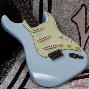 Fender Custom Shop Limited Edition 1961 Stratocaster Hardtail Hand-Wound Pickups AAA Dark Rosewood Slab Board Relic Faded Aged Sonic Blue - Image 8