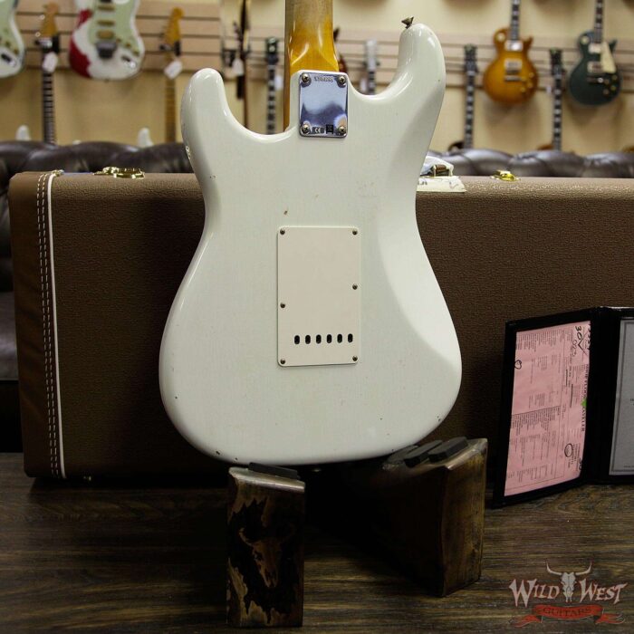 Fender Custom Shop 1961 Stratocaster Journeyman Relic Dirty Neck 3A Rosewood Slab Board Olympic White - Image 15