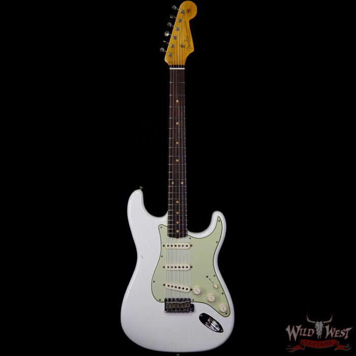 Fender Custom Shop 1961 Stratocaster Journeyman Relic Dirty Neck 3A Rosewood Slab Board Olympic White - Image 4