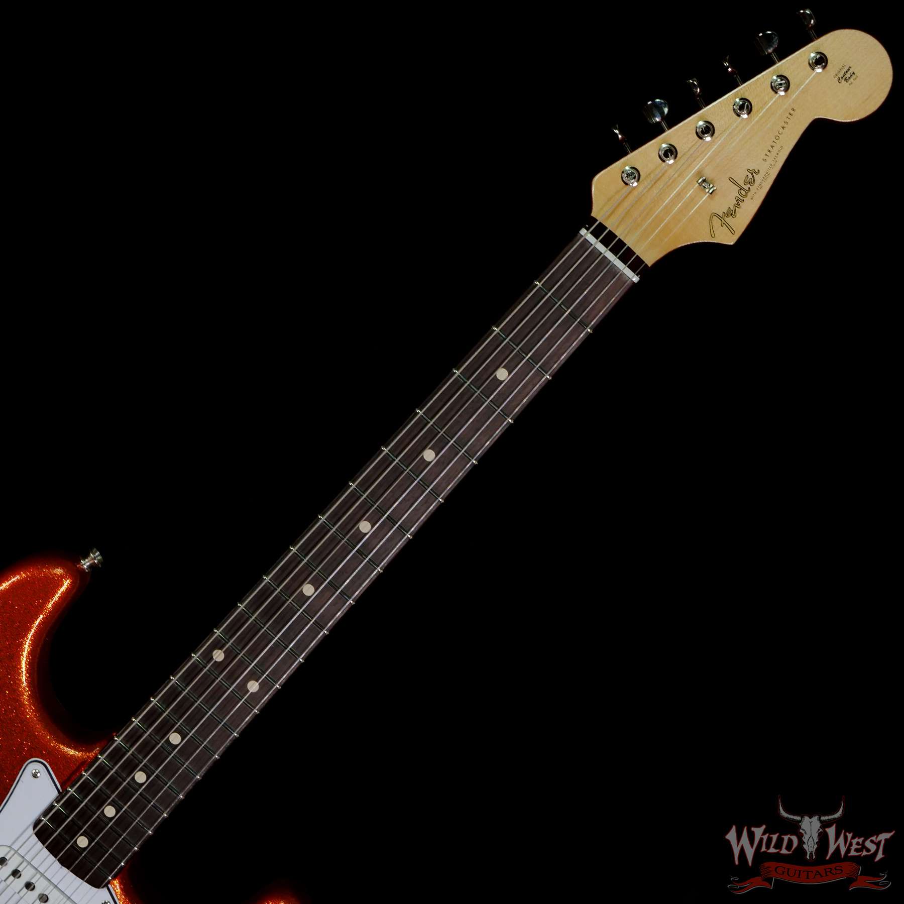 fendercs-1961stratnos-orangesparkle-r111202-c2__wwg.jpg Fender Custom Shop 1961 Stratocaster NOS Hand-Wound Pickups Matching Color Neck Orange Sparkle - Image 4