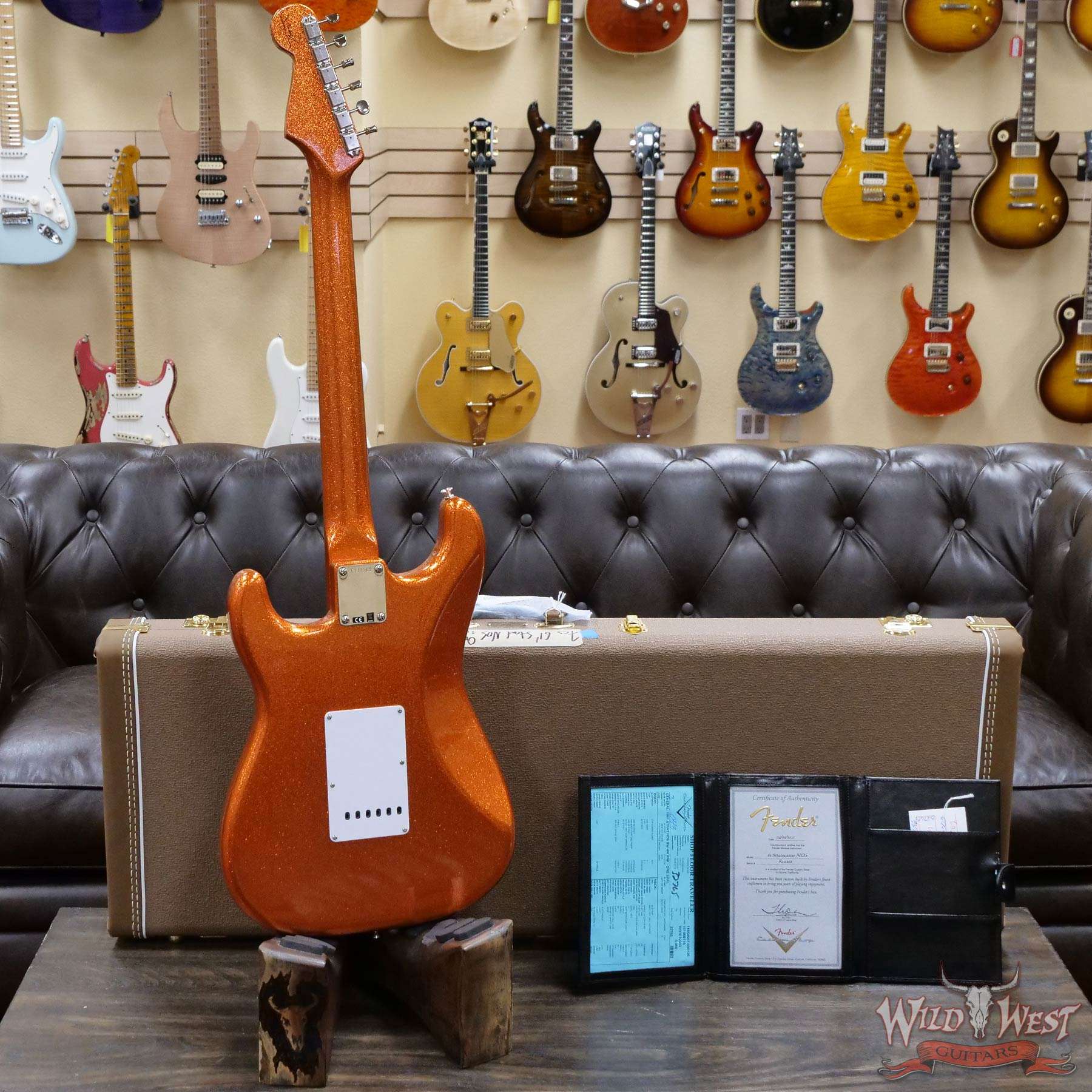 fendercs-1961stratnos-orangesparkle-r111202-d4__wwg.jpg Fender Custom Shop 1961 Stratocaster NOS Hand-Wound Pickups Matching Color Neck Orange Sparkle - Image 9