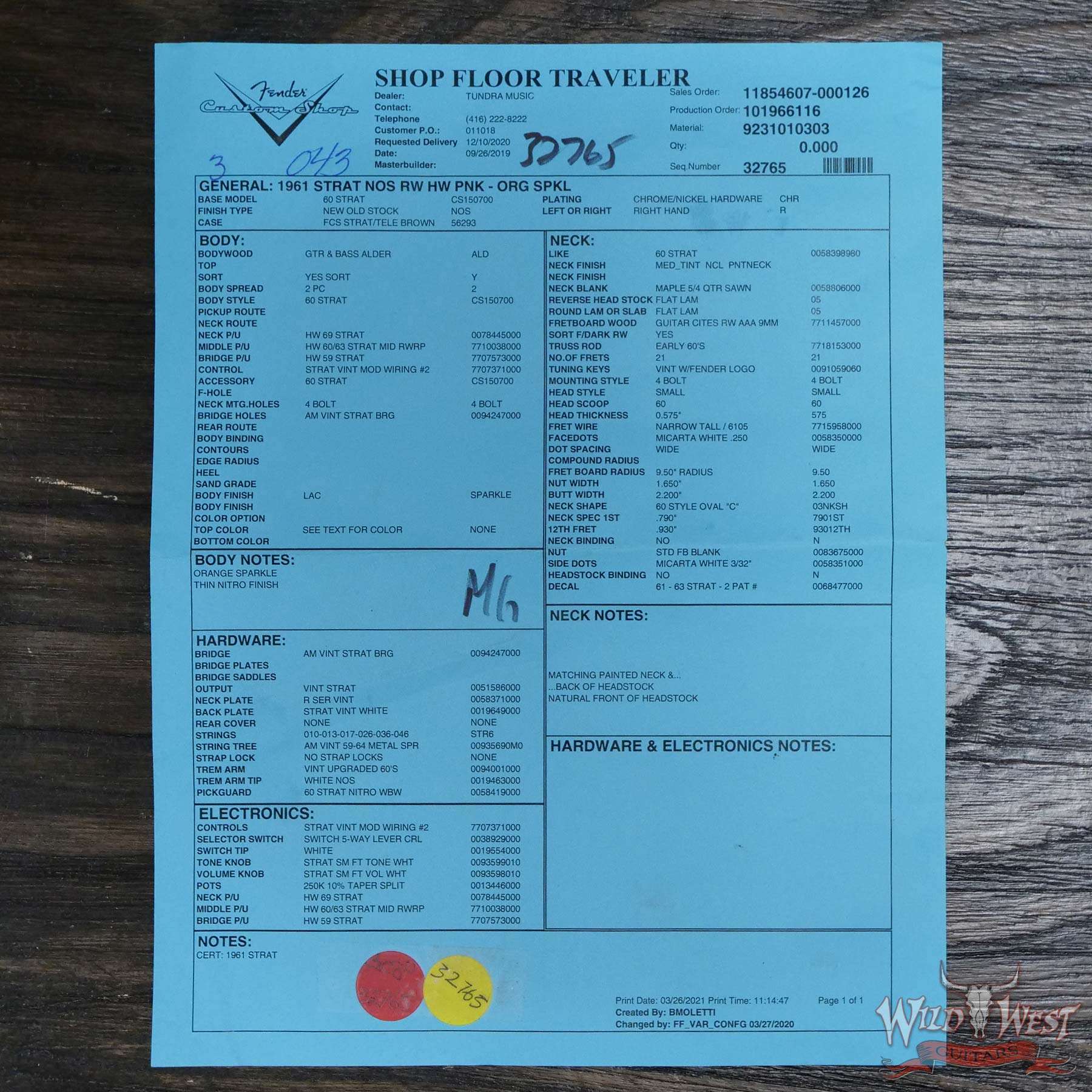 fendercs-1961stratnos-orangesparkle-r111202-d8__wwg.jpg Fender Custom Shop 1961 Stratocaster NOS Hand-Wound Pickups Matching Color Neck Orange Sparkle - Image 13