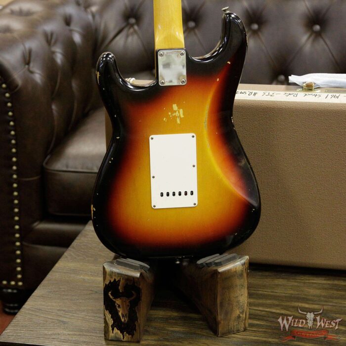 Fender Custom Shop 1961 Stratocaster Relic Rosewood Fretboard 3 Tone Sunburst - Image 15