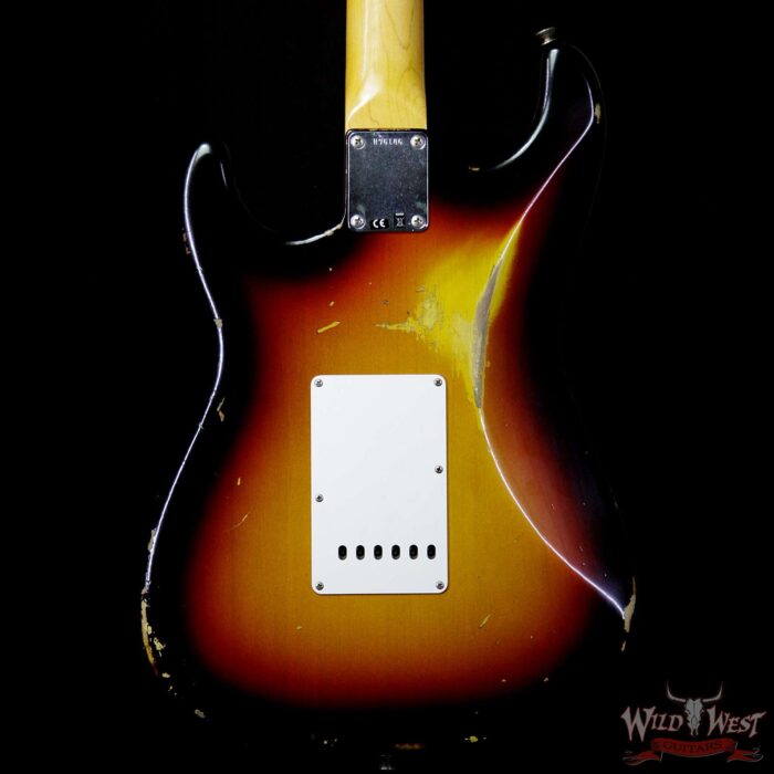 Fender Custom Shop 1961 Stratocaster Relic AAA Rosewood Fingerboard 3 Tone Sunburst - Image 6