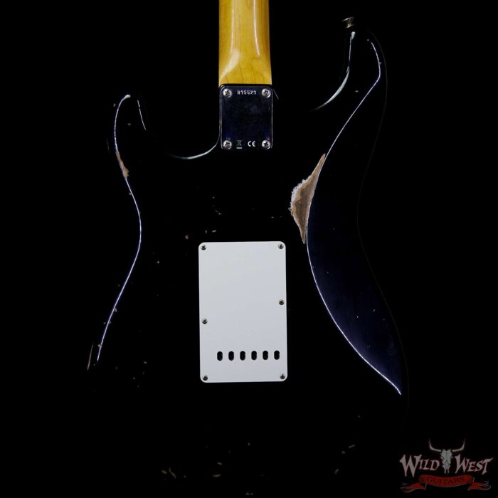 Fender Custom Shop 1961 Stratocaster Relic AAA Rosewood Fingerboard Black - Image 6