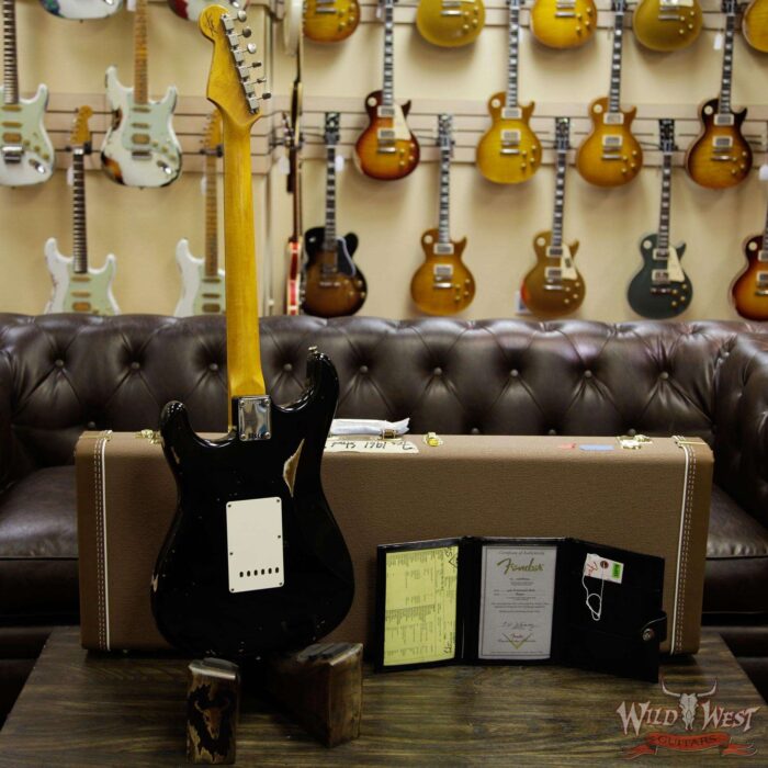 Fender Custom Shop 1961 Stratocaster Relic AAA Rosewood Fingerboard Black - Image 13