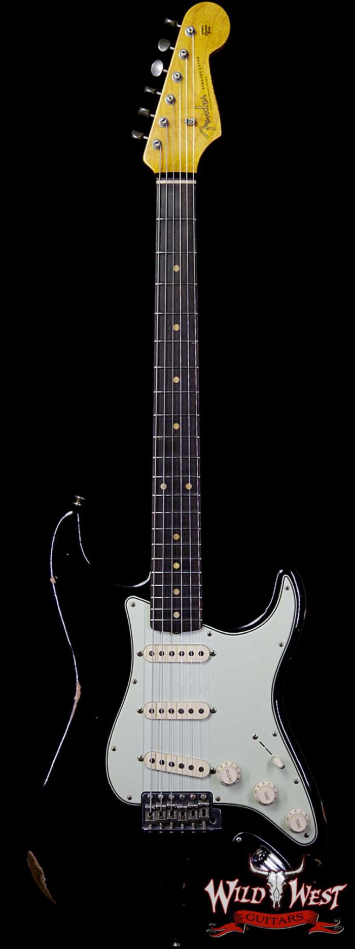Fender Custom Shop 1961 Stratocaster Relic AAA Rosewood Fingerboard Black - Image 1