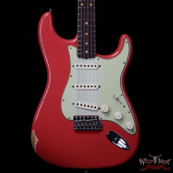 Fender Custom Shop 1961 Stratocaster Relic with AAA Rosewood Slab Fingerboard Fiesta Red - Image 3