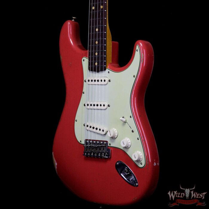 Fender Custom Shop 1961 Stratocaster Relic with AAA Rosewood Slab Fingerboard Fiesta Red - Image 2