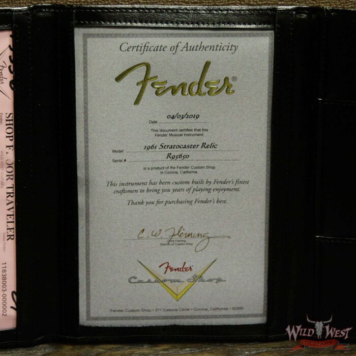Fender Custom Shop 1961 Stratocaster Relic with AAA Rosewood Slab Fingerboard Fiesta Red - Image 11