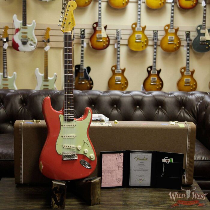 Fender Custom Shop 1961 Stratocaster Relic with AAA Rosewood Slab Fingerboard Fiesta Red - Image 13