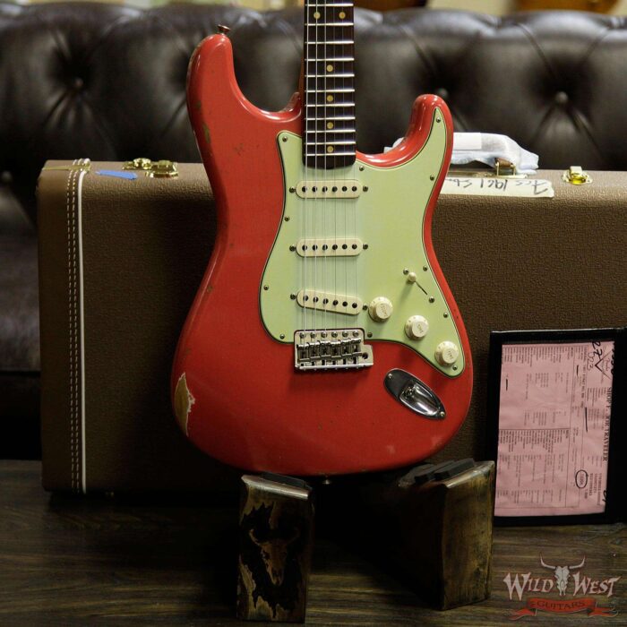 Fender Custom Shop 1961 Stratocaster Relic with AAA Rosewood Slab Fingerboard Fiesta Red - Image 14