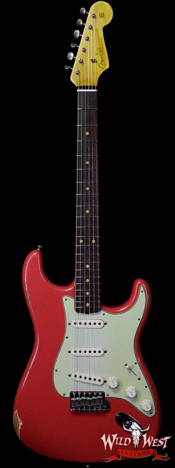 Fender Custom Shop 1961 Stratocaster Relic with AAA Rosewood Slab Fingerboard Fiesta Red - Image 1