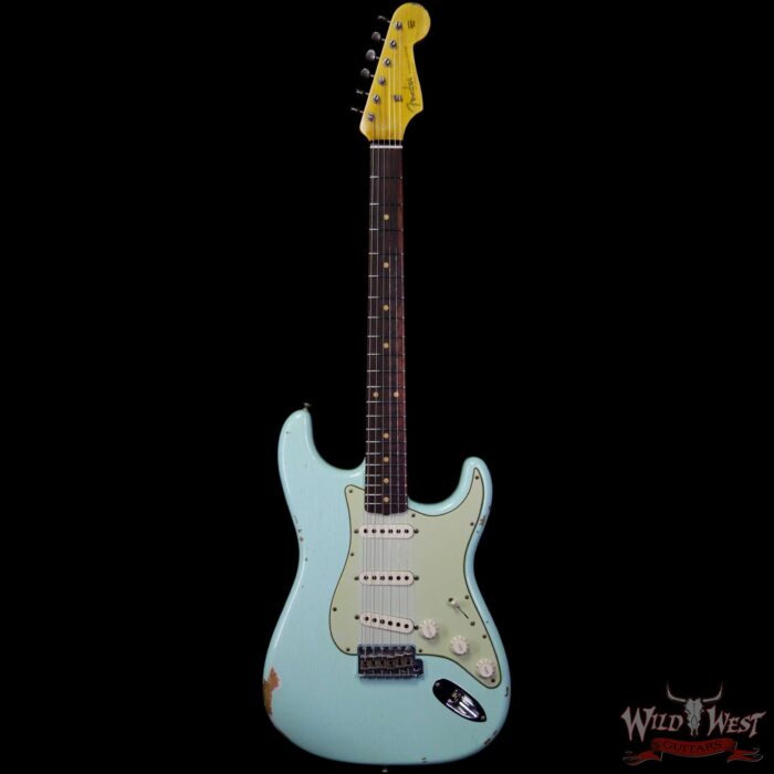Fender Custom Shop 1961 Stratocaster Relic with AAA Rosewood Slab Fingerboard Surf Green - Image 4