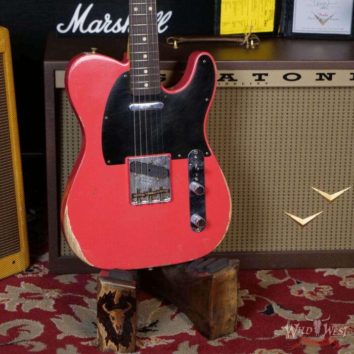 Fender Custom Shop 1961 Telecaster Relic Quater-Sawn Maple AAA Rosewood Fingerboard Fiesta Red - Image 8