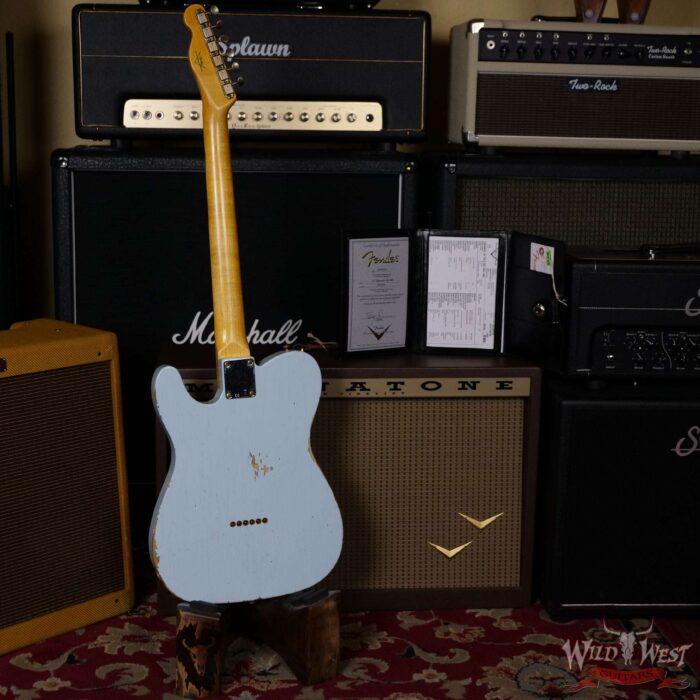 Fender Custom Shop 1961 Telecaster Relic Quater-Sawn Maple AAA Rosewood Fingerboard Sonic Blue - Image 9