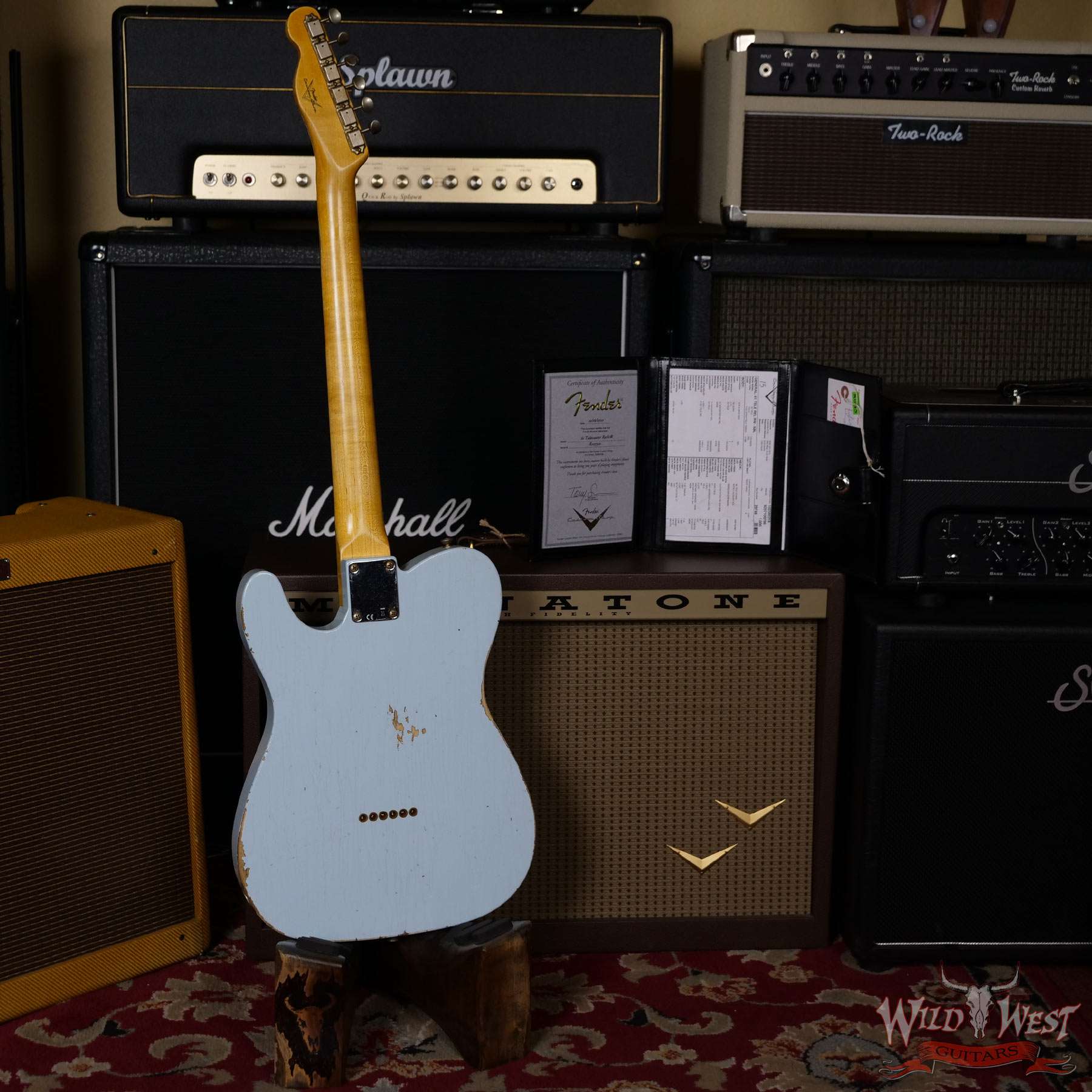 fendercs-1961telerelic-sbl-r107310-d3__wwg.jpg Fender Custom Shop 1961 Telecaster Relic Quater-Sawn Maple AAA Rosewood Fingerboard Sonic Blue - Image 9