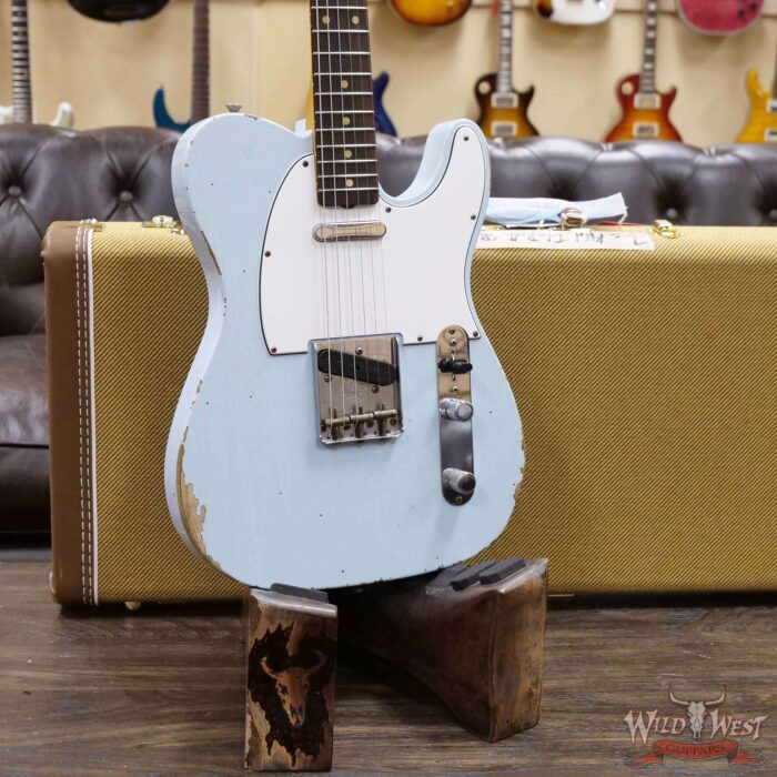 Fender Custom Shop 1961 Telecaster Relic Quater-Sawn Maple AAA Rosewood Fingerboard Sonic Blue - Image 8