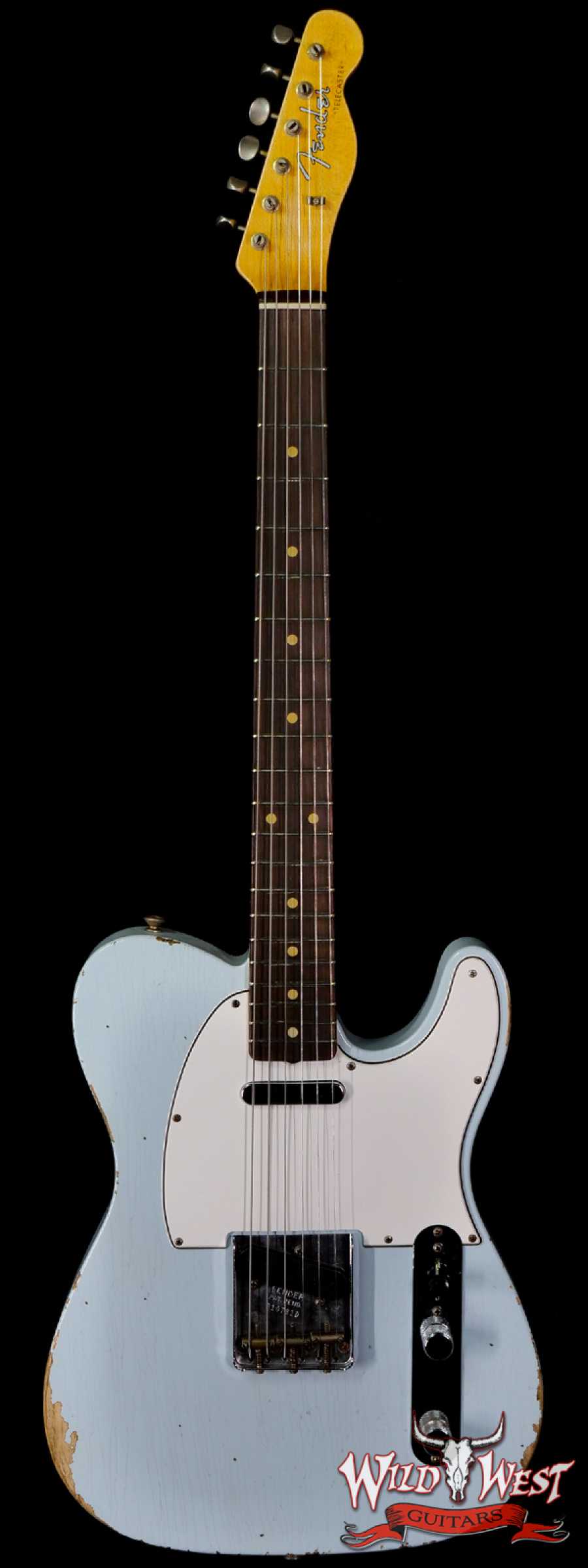 fendercs-1961telerelic-sbl-r107310-main2__wwg_large.jpg Fender Custom Shop 1961 Telecaster Relic Quater-Sawn Maple AAA Rosewood Fingerboard Sonic Blue - Image 1