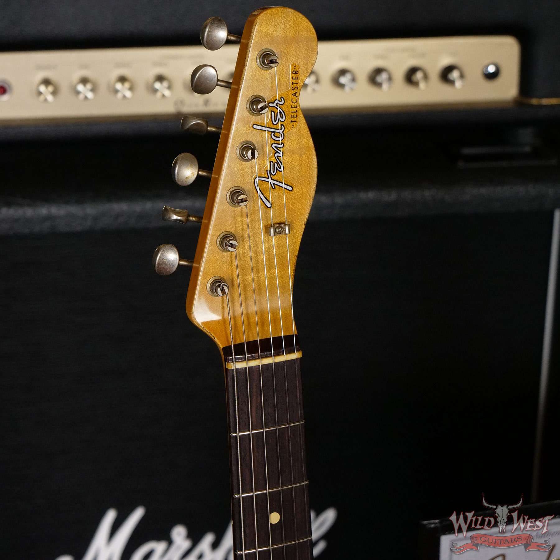 fendercs-1961telerelic-sfg-r107458-hf__wwg.jpg Fender Custom Shop 1961 Telecaster Relic Quater-Sawn Maple AAA Rosewood Fingerboard Surf Green - Image 7