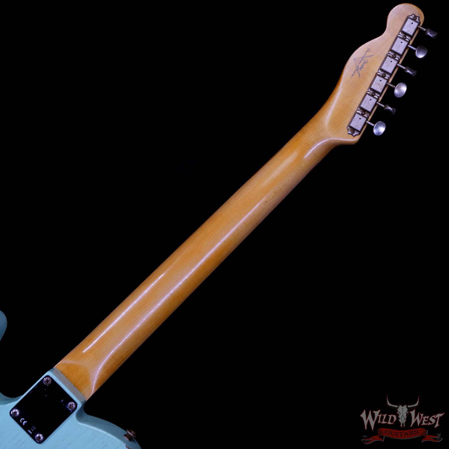 fendercs-1961telerelic-sfg-r107458-nf__wwg.jpg Fender Custom Shop 1961 Telecaster Relic Quater-Sawn Maple AAA Rosewood Fingerboard Surf Green - Image 5