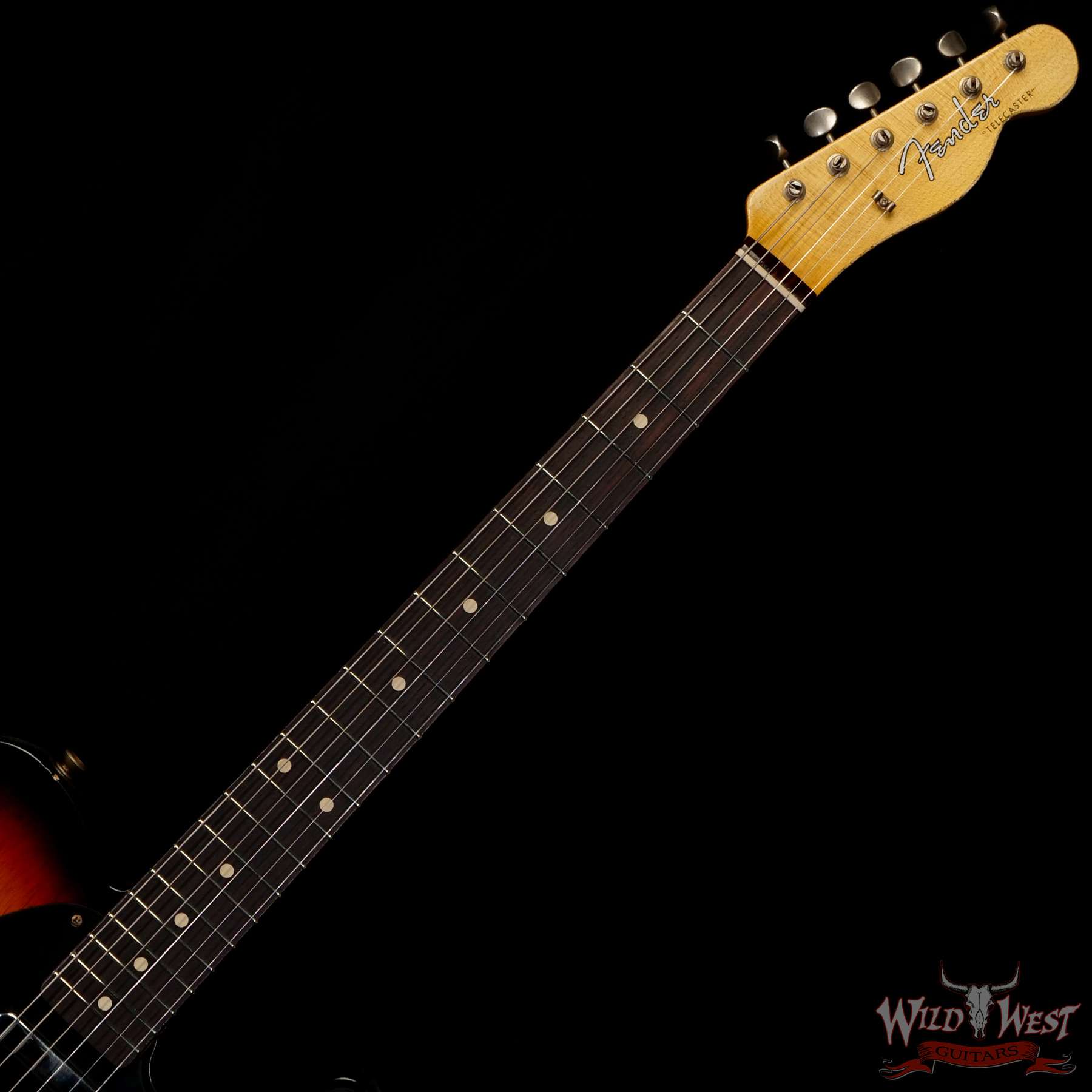 fendercs-1961telerelic3ts-r107303-nf__wwg.jpg Fender Custom Shop 1961 Telecaster Relic Quater-Sawn Maple AAA Rosewood Fingerboard 3 Tone Sunburst - Image 4