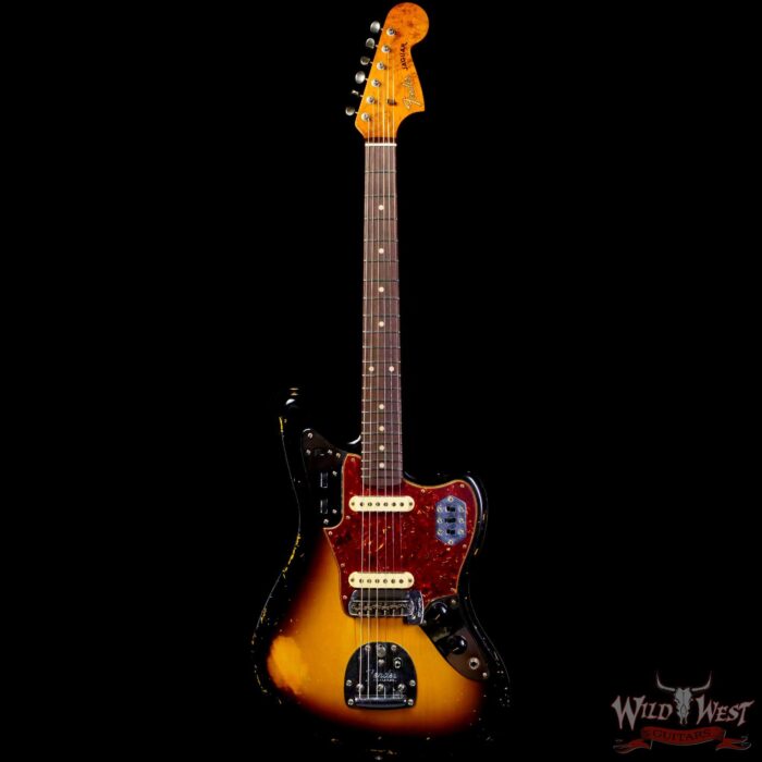 Fender Custom Shop Limited Edition 1962 Roasted Jaguar Relic Wide Fade 2 Tone Sunburst - Image 3