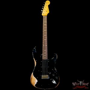 Fender Custom Shop 1962 Stratocaster Hand-Wound Pickups AAA Dark Rosewood Slab Board Heavy Relic Black - Image 3