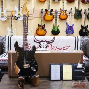 Fender Custom Shop 1962 Stratocaster Hand-Wound Pickups AAA Dark Rosewood Slab Board Heavy Relic Black - Image 6